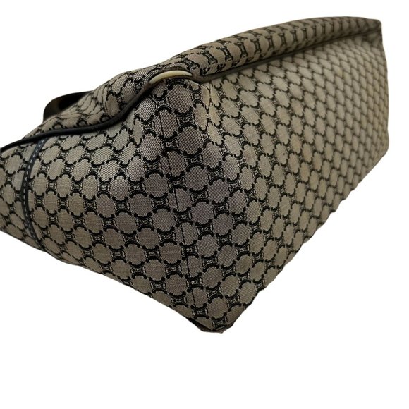 Authentic Celine Satchel Bag Black Canvas Used Handbag Vintage - Picture 6 of 13